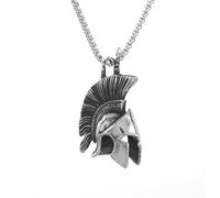 Hao Wu Xuan Antique Grec Spartiate Guerrier Casque Pendentif Guerrier Romain Bouclier Punk Party Collier Bijoux Cadeau