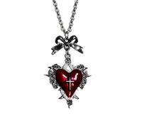 Hao Wu Xuan Arc Croix Collier pour Filles Chaîne en Acier Inoxydable Bijoux Sacré Coeur Amour Goth Colliers Acier Inoxydables Femme