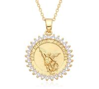 Hao Wu Xuan Archange d’or St. Ovale creux pendentif coquillage bord San Miguel Arcangel médaille collier bijoux breloques cadeau