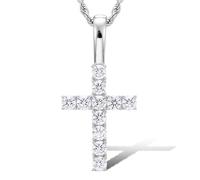 Hao Wu Xuan Argent Moissanite Set Bling Ice Out Solide Croix Pendentifs Colliers pour Hommes Femmes Rappeur Bijoux Cadeau