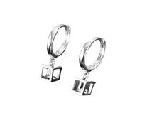 Hao Wu Xuan Boucle d’Oreille créole géométrique carrée 3D pour Hommes garçons, Boucles d’Oreilles Pendantes en Acier Inoxydable imperméables, Cadeau de Bijoux Hip hop Causal de fête