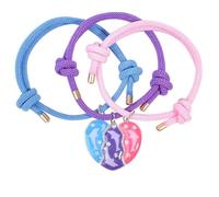 Hao Wu Xuan Bracelet d’amitié en forme de cœur en dégradé de sequins pour filles cadeaux d’amitié