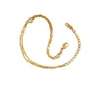 Hao Wu Xuan Bracelet de Cheville superposé imperméable pour Femmes, réglable avec des Bijoux de chaîne de Pied à maillons en Acier Inoxydable
