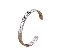 Hao Wu Xuan Bracelet de Manchette runique pour Hommes, Rock Punk en Acier Inoxydable martelé Style Nordique Bras Bracelet Cadeaux