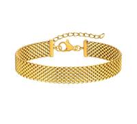 Hao Wu Xuan Bracelet en Maille à Maille à maillons épais pour Femmes, Bijoux imperméables en Acier Inoxydable