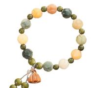 Hao Wu Xuan Bracelet Fleur de Lotus pour Les Femmes Bodhi Naturelle Pierre Brin de Bois de Santal Prière Yoga Bracelets de Perles Bouddhisme Méditation Bijoux