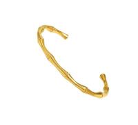 Hao Wu Xuan Bracelet Manchette Ouvert pour Femmes, Bracelet en Acier Inoxydable inspiré du Bambou, Bijoux Non ternissants