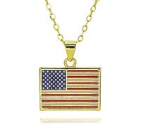 Hao Wu Xuan Breloques en or du drapeau des États-Unis pour la fabrication de bijoux bricolage Émail Drapeau des États-Unis Pendentif souvenir Bijoux Cadeaux Accessoires