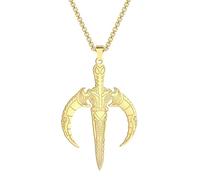 Hao Wu Xuan Chaîne de Corde Guerrier Lune Dague Hommes Collier Médaillon Bijoux Vikings Synthèse Punk Rock Pendentif Collier Cadeau Cadeau
