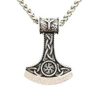 Hao Wu Xuan Chaîne de Corde Nostalgie Symbole Slave Symbole Pérun Hache avec Pendentif Kolovrat Trinité Rune Viking Ancre de Navire Cadeau Collier scandinave Nordique Vintage