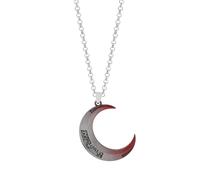 Hao Wu Xuan Collier avec pendentif croissant de lune Moon Knight - Chaîne en argent - Dégradé rouge - Accessoire de bijoux sur le thème du film de super-héros