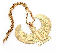 Hao Wu Xuan Collier avec pendentif en forme d'aile d'Isis égyptienne - Doré - Bijou de déesse de l'Égypte antique - Unisexe - Accessoire cadeau