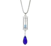 Hao Wu Xuan Collier avec pendentif en forme de sablier en cristal bleu - Accessoire de jeu de rôle - Chaîne de 600 mm - 12,5 g