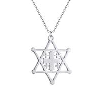 Hao Wu Xuan Collier Croix Six ÉtoilesMode Homme Et Femme Ultra Naturel Pendentif En Acier Inoxydable Bijoux Cadeau
