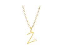 Hao Wu Xuan Collier de Lettre Initiale en Acier Inoxydable A-Z pour Les Femmes Hommes Mode Couleur Or 26 Alphabet Pendentif Colliers Bijoux Cadeau d’Anniversaire
