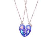 Hao Wu Xuan Collier de meilleure amie en forme de cousue en forme de cœur en forme de coussin de dauphin, meilleure amie, cadeau d’amitié pour femmes