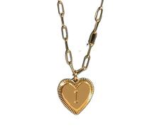 Hao Wu Xuan Collier de nom de Lettre Initiale pour Les Femmes A-Z Alphabet Pendentif Initial Tour de Cou Couleur d’Or Colliers Longues chaînes en Acier Inoxydable Lien
