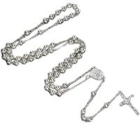 Hao Wu Xuan Collier de Perles de Chapelet de 6 mm Collier catholique avec Crucifix pour Pendentif Chaîne de prière catholique pour Les chaînes de prière des Femmes