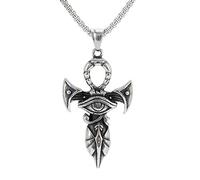 Hao Wu Xuan Collier en acier inoxydable, pendentif œil de croix
