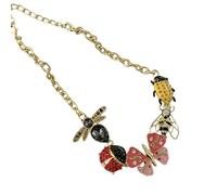 Hao Wu Xuan Collier Insecte émail Vintage Mignon coloré Papillon Coccinelle Punk Y2K Bijoux pour Femmes