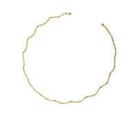 Hao Wu Xuan Collier Manchette Torques en Forme de Vague pour Femme, Collier Ras de Cou en Acier Inoxydable, Bijoux Fantaisie en plaqué Or PVD