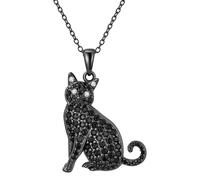 Hao Wu Xuan Collier Pendentif créatif Mignon Chat Bombay pour Les Femmes élégant Animal de Compagnie Chat Noir Chaton Animal Bijoux Cadeau d’Anniversaire pour Les Amoureux des Chats chaîne