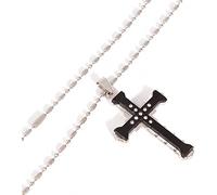 Hao Wu Xuan Collier Pendentif pour Hommes Femmes Collier en Acier Inoxydable avec chaîne 60 cm Noir