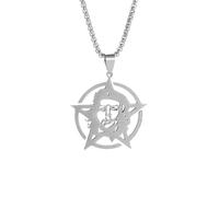 Hao Wu Xuan Collier Pentagramme Che Guevara Statue Pendentif Collier pour Hommes Exquis Punk Tendance Foi Bijoux Mode