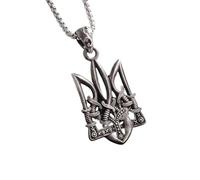 Hao Wu Xuan Collier Poséidon Trident Collier Ukraine Emblème National Pendentif Adapté aux Hommes Mode Charme Moto Équitation Bijoux Mode