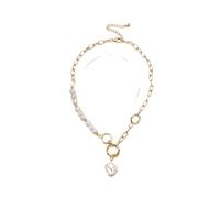 Hao Wu Xuan Collier pour Femmes Tendance Chic Irrégulière Imitation Perles Colliers Grosse Chaîne Élégante Déclaration Fête Bijoux du Quotidien