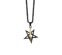 Hao Wu Xuan Collier pour Homme Pentagramme avec ÉCLAIR Pendentif Symbole SATANIQUE Sigil Collier AMULETTE Talisman Signe Mode