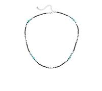 Hao Wu Xuan Collier pour Hommes Colliers Turquoise synthétique pour Hommes garçons, Mini Colliers de Perles Noires, Mode de Bijoux Masculins de Plage d’été