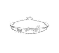 Hao Wu Xuan Coréen Exquis Papillon Bracelet Design Femme Demi-chaîne Pendentif Bracelet réglable Brillant Zircon Bracelet Bijoux Cadeaux