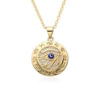 Hao Wu Xuan Couleur or turc mauvais œil breloques Micro-incrusté Emo collier pour femmes/hommes rond ras de cou chaîne pendentif bricolage bijoux
