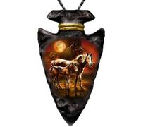 Hao Wu Xuan Créatif Hommes Mode Indien Animal Cheval Collier Acier Inoxydable Triangle Pendentif Hip Hop Colliers pour Hommes Bijoux Cadeau de Fête
