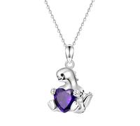 Hao Wu Xuan Dessin animé de Mode Améthyste Long Cou Dinosaure Pendentif Collier pour Les Femmes Mignon Fille Fête Animal Bijoux Unique Anniversaire Amour Cadeaux