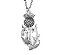 Hao Wu Xuan dongsheng est Outlander Scottish National Flower Pendentif Collier Écosse Chardon Collier Ailes Belle Chardon Bijoux -30