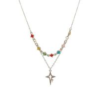 Hao Wu Xuan Dopamine étoiles Perles Collier Couleurs Cristal Pompon Filles Colar féminin Colliers pour Femmes