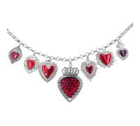 Hao Wu Xuan Émail Rouge sacré Coeur amulette Pendentif Collier Dieu Couronne en Acier Inoxydable chaîne Colliers Christian Mexicain Holic Bijoux