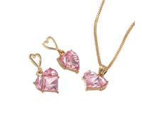Hao Wu Xuan Ensemble de cristaux roses en forme de cœur en forme de cœur Y2K pour femmes Pendentifs élégants et exquis, colliers pour fêtes