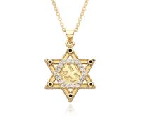 Hao Wu Xuan Étoile d’or de David breloques creuses pour collier bricolage fabrication de bijoux visage de lion pendentif étoile juive pour bracelet cadeau