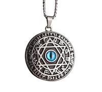 Hao Wu Xuan Étoile de David Oeil du Diable Ange Sceau Pendentif Salomon Kabbale Collier Judaïsme pour Hommes amulette Bijoux en Acier Inoxydable