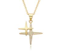 Hao Wu Xuan Europe Amérique Couleur Or Star Breloques Micro-incrusté Soleil Collier pour Femmes Tour de cou Chaîne Pendentif DIY Bijoux Cadeau