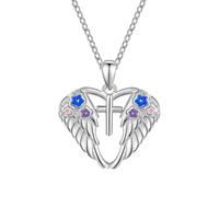 Hao Wu Xuan Exquis Mode Coeur en Forme D’Huile Goutte Petite Fleur Ange Ailes Croix Pendentif Collier pour Femmes Amoureux Bijoux Cadeau