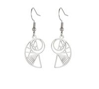 Hao Wu Xuan Fibonacci Lines Boucles d’oreilles pendantes Anneaux en acier inoxydable Golden Section Spiral Bijoux Accessoires Cadeaux