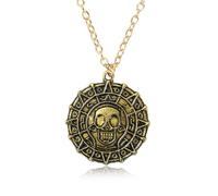 Hao Wu Xuan Film Pirates des Caraïbes Collier Aztèque Pièce de Monnaie Vintage Capitaine Jack Sparrow Capitaine Jack Sparrow Médaillon Crâne Pendentif Collier