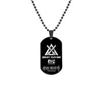 Hao Wu Xuan Gris Corbeau Collier Hommes Femme Acier Inoxydable Bijoux Pendentif Punition Jeu Collier