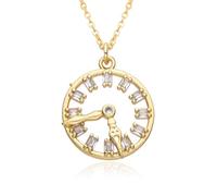 Hao Wu Xuan Horloge de couleur or vintage soleil quadrilatère feuille médaille porte-bonheur Zircon pour femmes hommes ras de cou pendentif bricolage bijoux accessoires