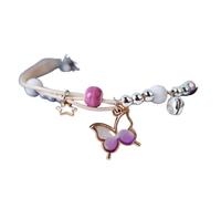 Hao Wu Xuan Kpop Mignon Papillon coloré Bracelet pour Les Femmes Fille Mode tissé à la Main étoile Cloche Perles Fleur Pendentif Bracelet Bijoux de sœur