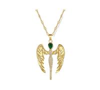 Hao Wu Xuan Magnifique Ange Croix Pendentif Femmes Mode Polyvalent Or Acier Inoxydable Bambou Chaîne Bijoux Cadeau